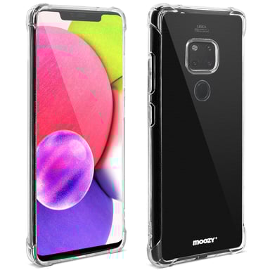 Moozy Coque en silicone anti-choc pour Huawei Mate 20 - Coque de téléphone transparente et transparente en TPU souple