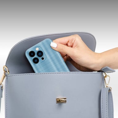 Coque pour Apple iPhone 14 PRO MAX en Brushed Turquoise Housse de protection Étui en silicone TPU flexible au design brossé