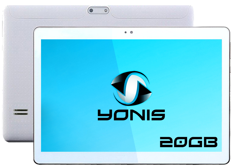 Tablette Tactile Android 5.1 10 Pouces 3G Dual Sim Quad Core Wifi Bt 20Go Blanc Plastique YONIS