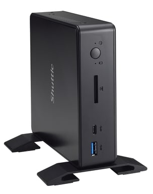 Shuttle Nano PC NC10U7 , Intel i7-8565U, 1x HDMI, 1x DP, 1x 2,5'', 1x M.2, 1x LAN, 1x COM, WiFi, funzionamento 24/7, attacchi VESA