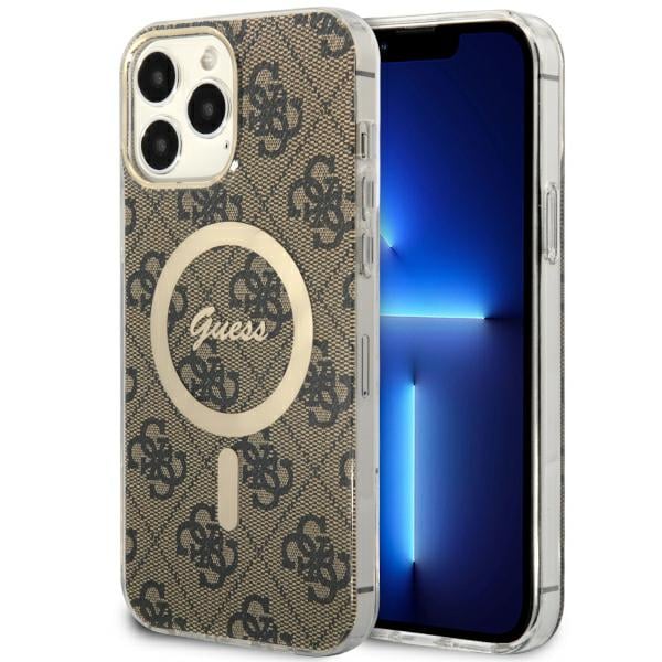 Guess 4G MagSafe - Coque pour iPhone 13 Pro Max (Marron) - 3666339126872