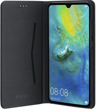 Coque clapet folio avec fente pour cartes & support pour Huawei Mate 20, Noir