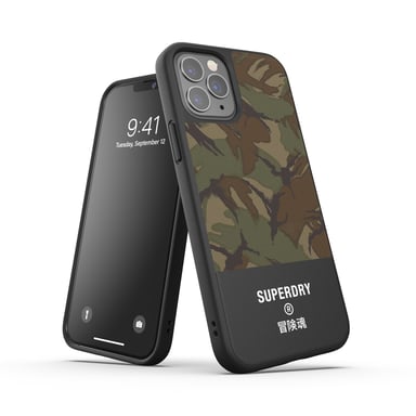 SuperDry 42588 coque de protection pour téléphones portables 15,5 cm (6.1'') Housse Camouflage, Vert Apple (brand) iPhone 12/12 Pro