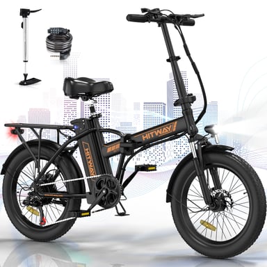 Vélo Électrique HITWAY Noir pouces 250W 36V 11.2Ah VTT Fat Bike Electrique Pliable
