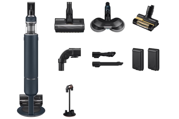 Samsung VS20B95973B Aspiradora escoba 2 en 1 Batería Secar Bolsa para el polvo 580 W Negro, Azul, Cromo