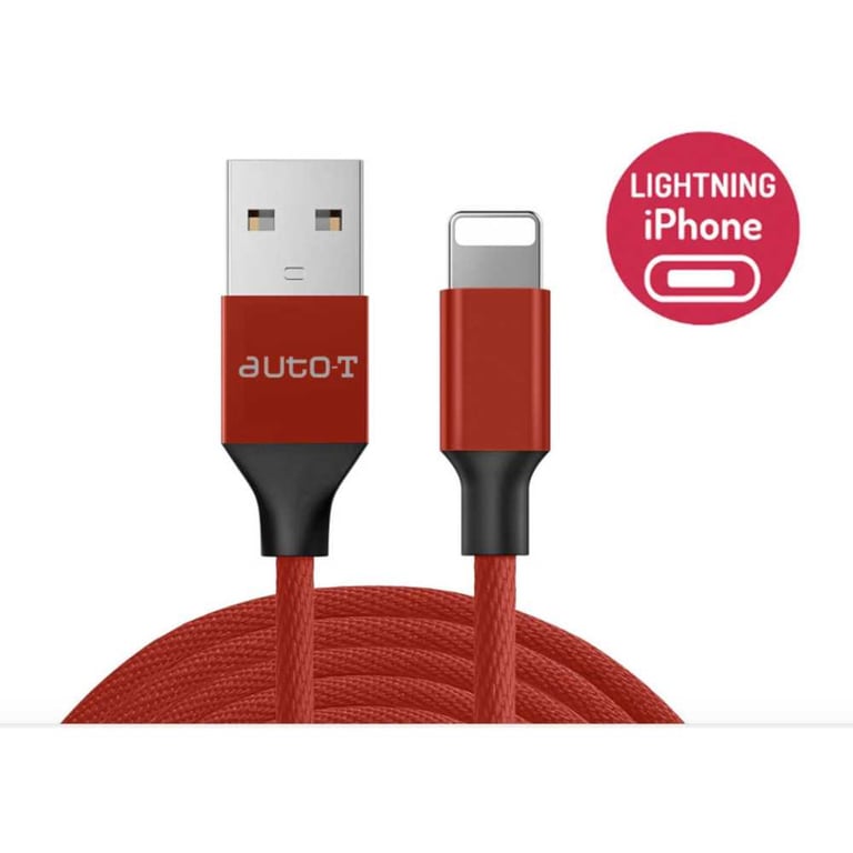 Auto-T Câble USB vers Lightning 540346 1 m 2.0 A tressé
