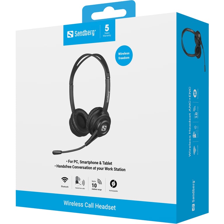 Casque Sans Fil Sandberg 126-43 – Bluetooth 5.1, Microphone Flexible - vue 2