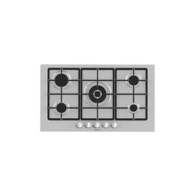 Table de cuisson à gaz encastrable Hisense GM973XF 5 brûleurs en acier inoxydable - Neuf