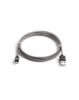 WE Câble USB/Micro USB Nylon Tressé 1m, Micro USB Chargeur Rapide Ultra Résistant - Noir / Blanc