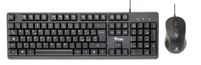 itek DEC C01 teclado Ratón incluido Universal USB QWERTY Inglés, Italiano Negro