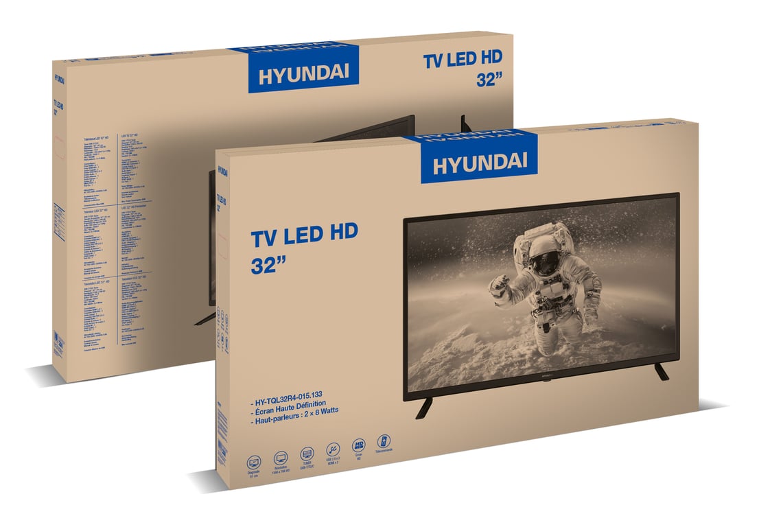 Téléviseur LED-LCD Hyundai HD 32 pouces (73,2cm) F, HY-TQL32R4-010