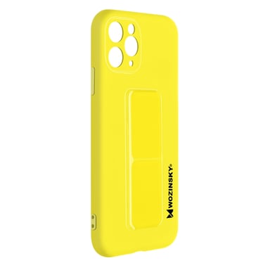 Coque iPhone 11 Pro Silicone Support Magnétique Pliable Wozinsky jaune