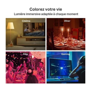 Ampoule Connectée WiFi Multicolore E27 2500K à 6500K 220V-240V 50/60 Hz Équivalent 60W 2.4 GHz IEEE 802.11b/g/n classe énergétique E
