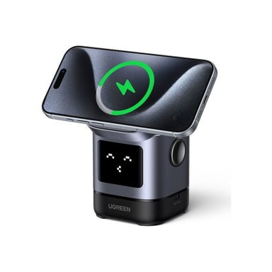 Station de charge magnétique 2-en-1 Ugreen Uno 45775 Robot Qi2 15W Qi2 MagSafe Noir