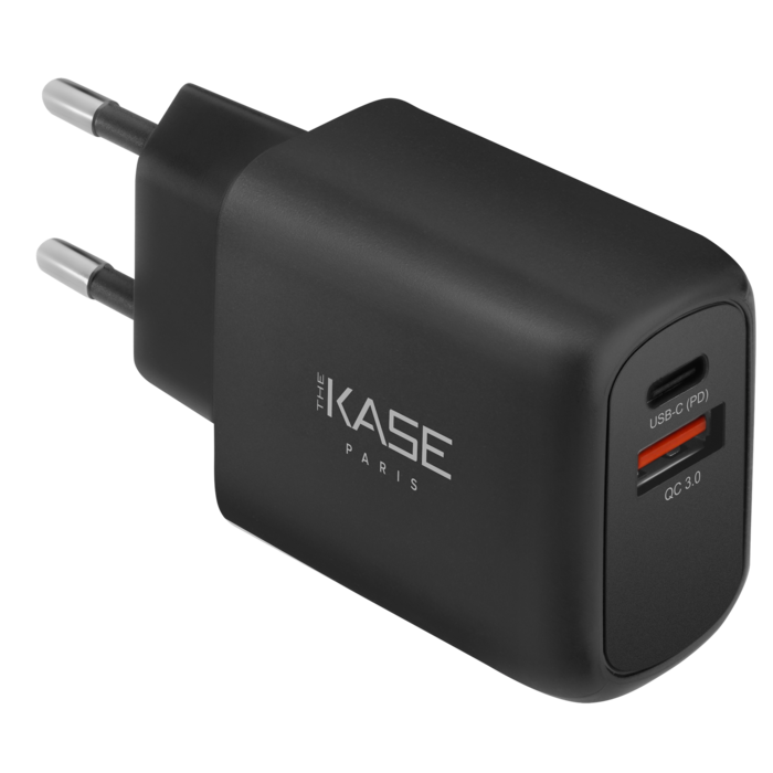 PowerPort Speed LITE Cargador de pared universal USB doble UE 20 W de carga  rápida (Power Delivery), negro - The Kase