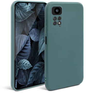 Moozy Minimalist Series Coque en silicone pour Xiaomi Redmi Note 11 Pro 5G et 4G, bleu gris – Finition mate légère, coque de protection fine et souple en TPU avec surface mate