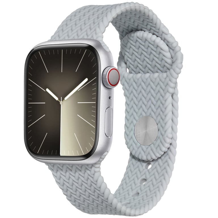 imoshion Bracelet tressé en silicone pour Apple Watch Series 1 t/m 9 / SE (38/40/41 mm) | Series 10 / 11 (42 mm) - Gris - Neuf