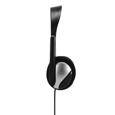 Hama Essential HS 200 Casque Avec fil Arceau Appels/Musique Noir, Argent