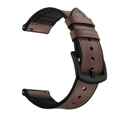 Correa de cuero de silicona de 20 mm compatible con Samsung Watch4 y Huawei GT4 - Marrón  22 mm