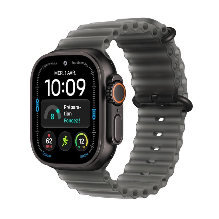 Apple Watch Ultra 4 GPS + Cellular 49 mm Boîtier en avec Bracelet Océan translucide - vue 3