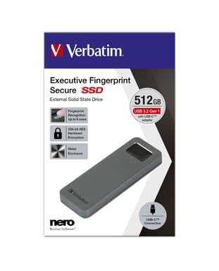 Verbatim 53656 lecteur à circuits intégrés externe 512 Go USB Type-C 3.2 Gen 1 (3.1 Gen 1) Gris