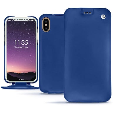 Housse cuir Apple iPhone X -  - Bleu - Cuir lisse