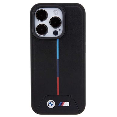 Custodia BMW per iPhone 15 Pro 6,1'' nero Trapuntato Tricolore Custodia rigida MagSafe