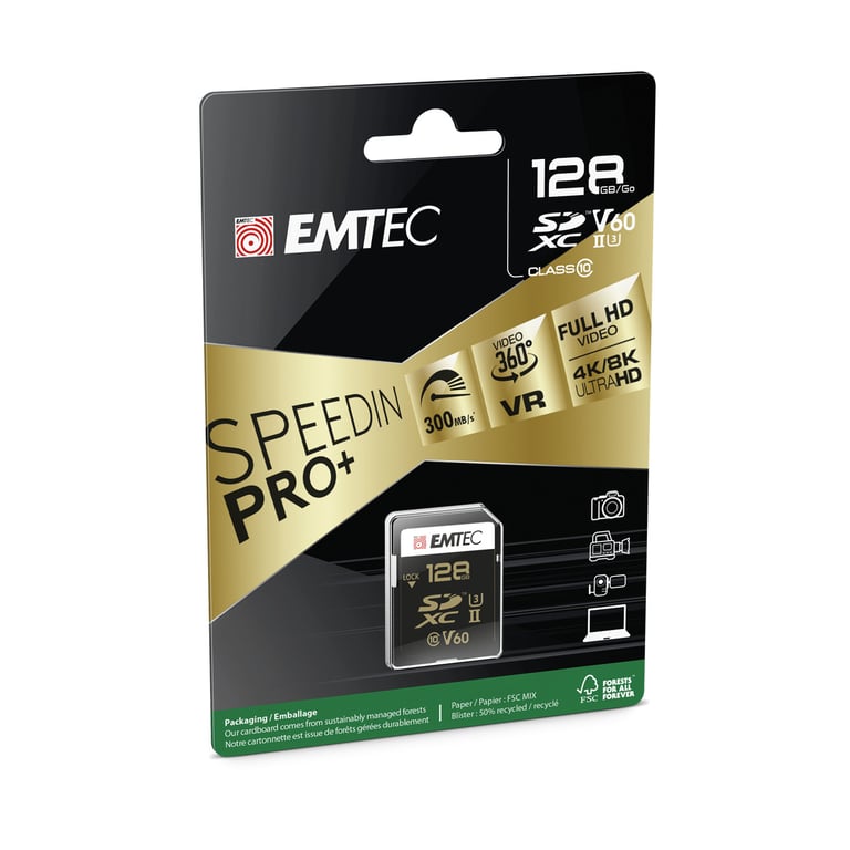 Emtec Ecmsd256guhs2v60 Mémoire Flash Sdxc Uhs ii Classe 2 - vue 4