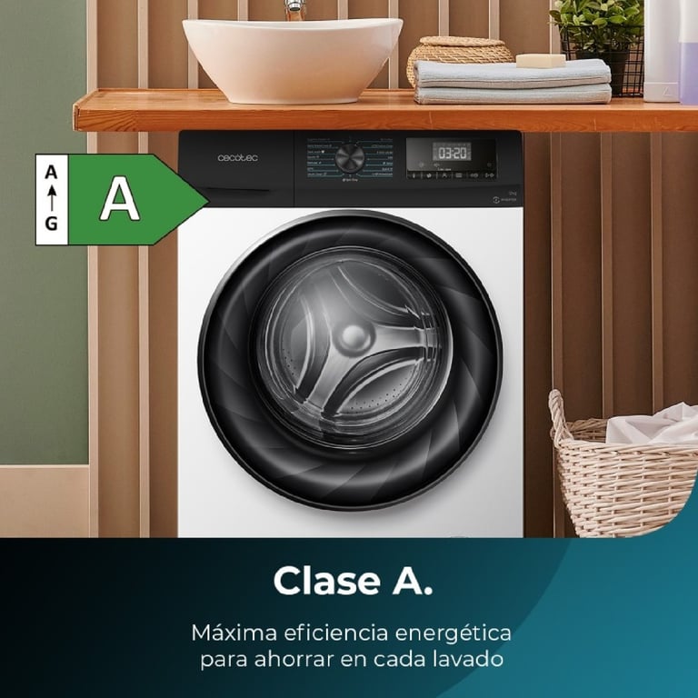 Cecotec Lave linge à chargement frontal Bolero DressCode 120700 avec technologie Inverter A 1400 trmin 15 programmes classe A moteur Inverter Plus vapeur SteamMax Jet Wash. - vue 2