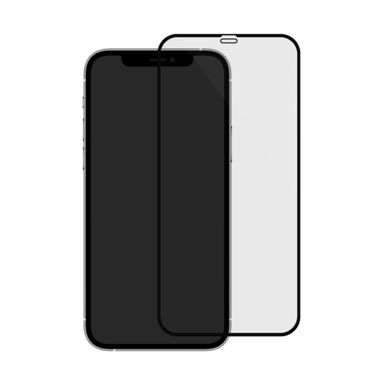 Protection d'écran antibactérienne en verre trempé ultra-résistant (100% de surface couverte) pour Apple iPhone 12/12 Pro, Noir
