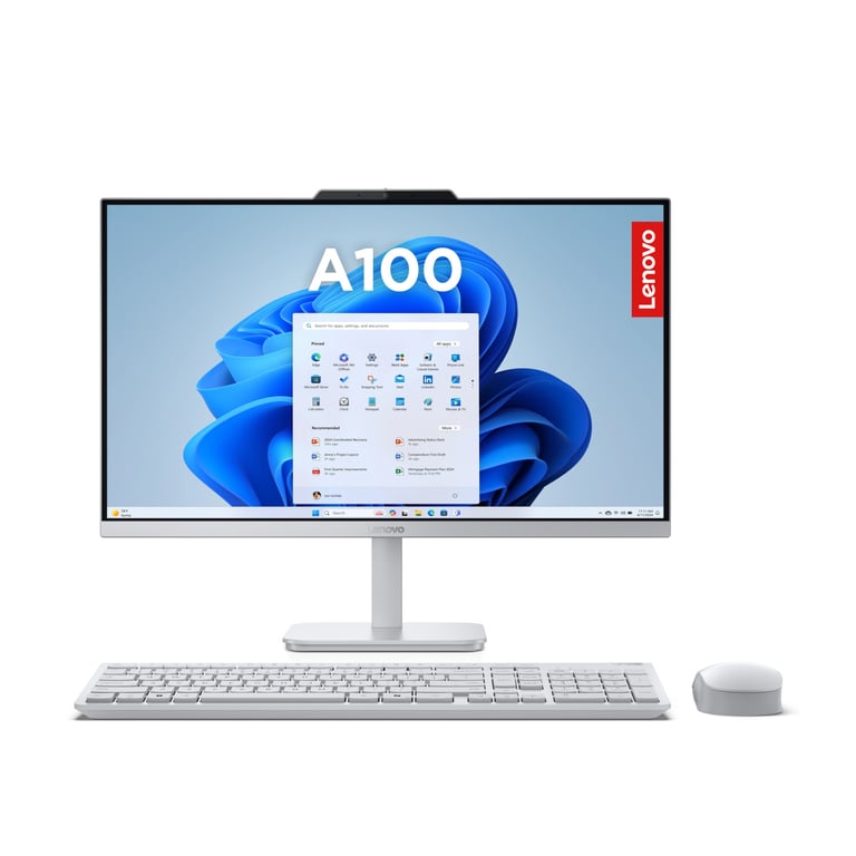 Lenovo A100 Intel® N N100 60 5 cm 23.8 1920 x 1080 pixels PC All in One 8 Go DDR5 SDRAM SSD Windows 11 Home Wi Fi 6 802.11ax Neuf