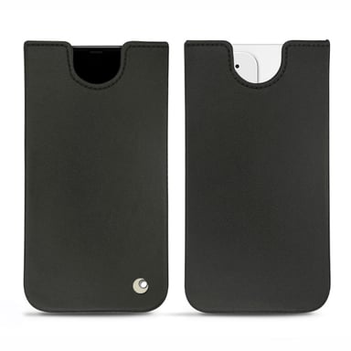 Pochette cuir Apple iPhone 12 mini - Pochette - Noir - Cuir lisse