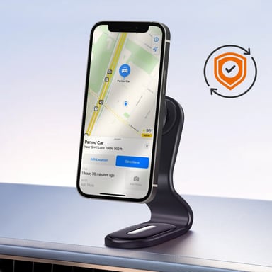 LinQ Soporte de Coche MagSafe Fijación de Velcro Salpicadero Negro