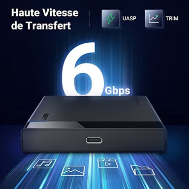 Ugreen 50743 Boîtier de disques de stockage Boîtier HDD Noir 2.5''