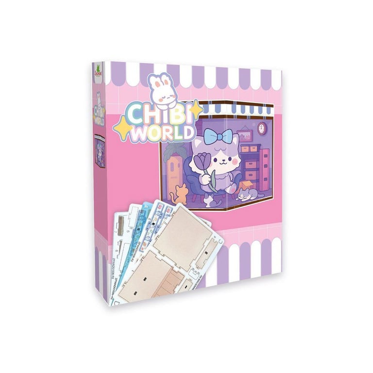 Sycomore C créatif miniature - Chibi Box Chat - Univers lumineux - Décoration 3D - Éclairage intégré