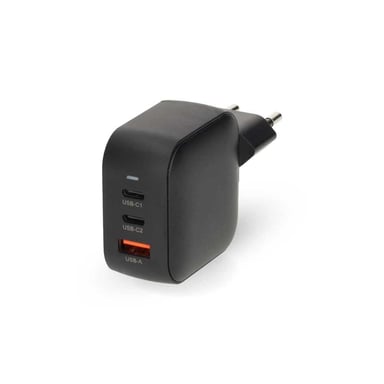 Chargeur mural NEDIS 70 W GaN PD3.0 3 sorties (2x USB-C + USB-A) Noir