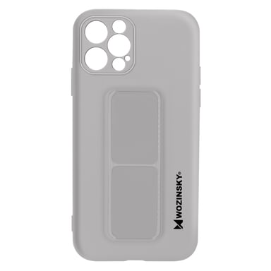 Funda iPhone 12 Pro Silicona Soporte Magnético Plegable Wozinsky Gris