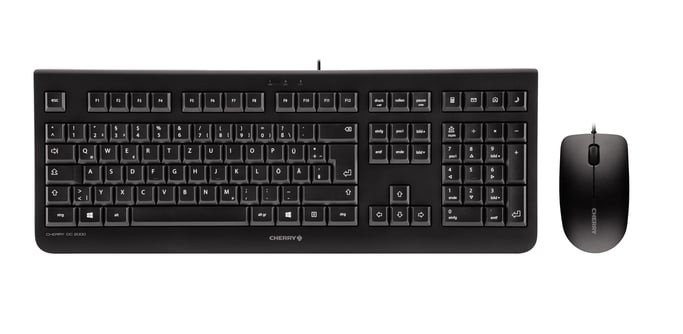 CHERRY DC 2000 clavier Souris incluse Universel USB Espagnole Noir