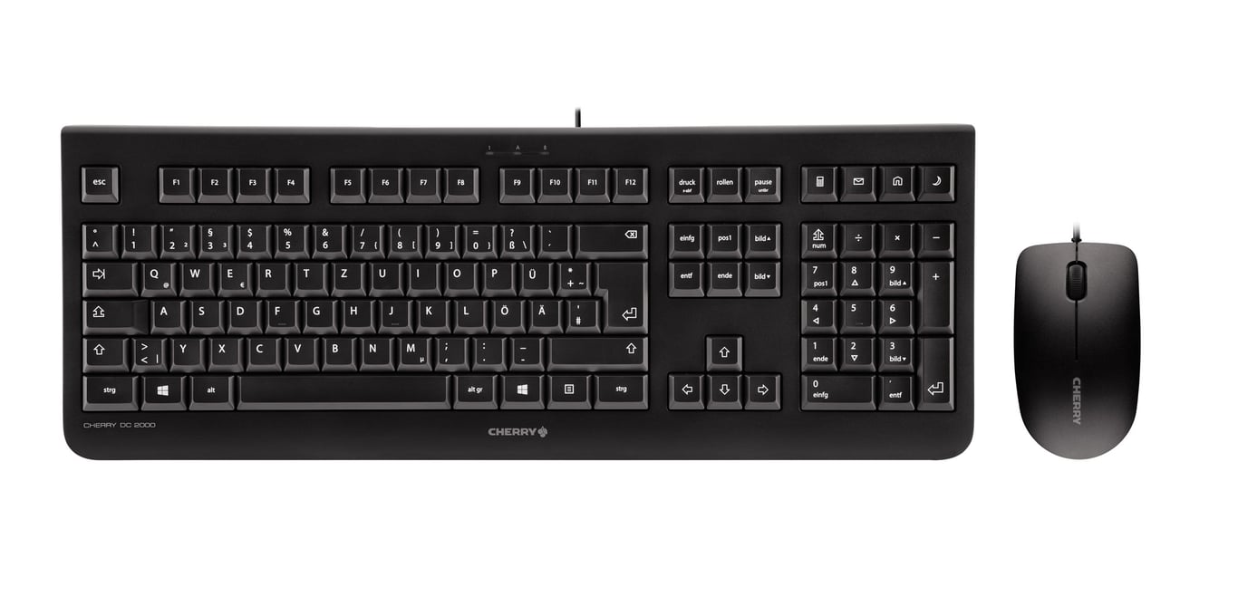 Cherry Dc 2000 Clavier Souris Incluse Universel Usb Espagnole Noir