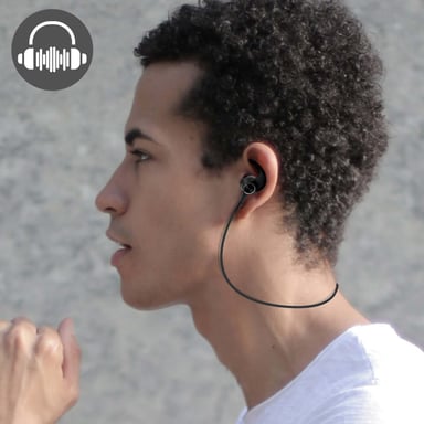 Écouteurs Sport Bluetooth Magnétiques avec Ailettes Série Active Swissten Noir