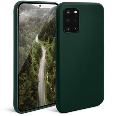 Moozy Minimalist Series Coque en silicone pour Samsung S20 Plus, vert nuit – Finition mate fine et souple en TPU