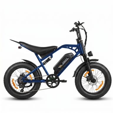 Bicicleta eléctrica todoterreno ESKUTE V202, batería de larga duración de 48 V y 20,8 Ah, doble suspensión - azul