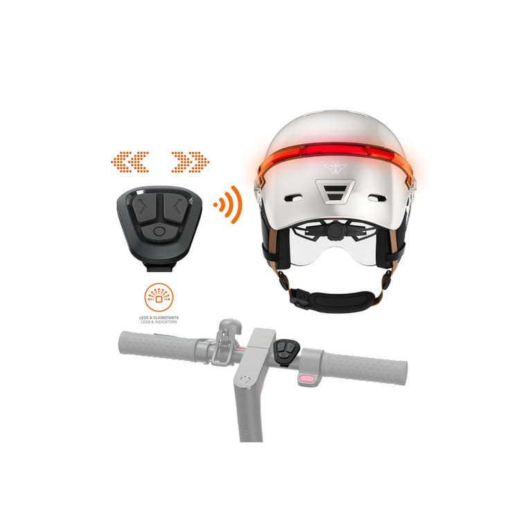 Casque vélo Casr Casque LED avec Visière pour Vélo & Trottinette Glow Ivoire Brillant L - Neuf