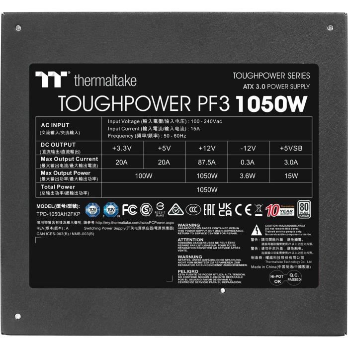 THERMALTAKE Toughpower PF3 Alimentation PC 80+ Platinium Neuf - vue 2