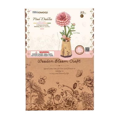 Puzzle 3D en bois Robotime Pink Dahlia TW131 93 pièces Rose - Neuf