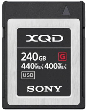 Sony carte xqd 240go 440mo/s en écriture et 400 mo/s en lecture - qdg240