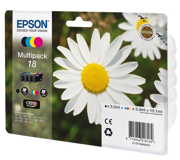 Epson Multipack 18 Pâquerette Pack de 4 cartouches d'encre jaune cyan - vue 2