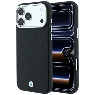 Étui BMW Sign Deboss Quilted MagSafe pour iPhone 18 Pro / 17 Pro, noir