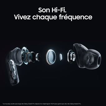 Buds4 Pro - Auriculares intraaurales inalámbricos con cancelación de ruido, color negro