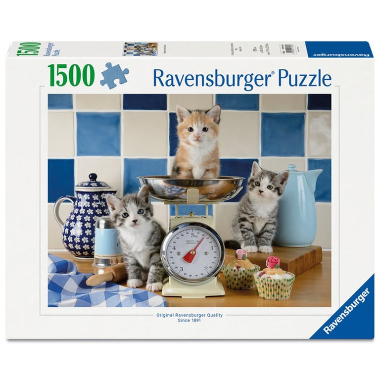 Puzzle adulte Ravensburger 1500 pièces Kittens in the Kitchen 80 x 60 cm Noir/Multi - Neuf